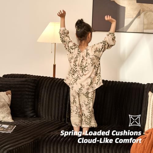 GOSUHI 139" U-Shaped Cloud Couch, Modular Sectional, Deep Seats, Black |...