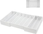 MinBoo Bamboo Drawer Organizer - Expandable K Cup & Pods Holder, Coffee Pod Storage, Tea Organizer, Versatile Kitchen Accessory Organization and Storage,White