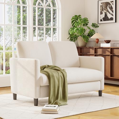 Welzona Loveseat, 51" Small Couch, Teddy Love Seat, Small Loveseat Sofa ...