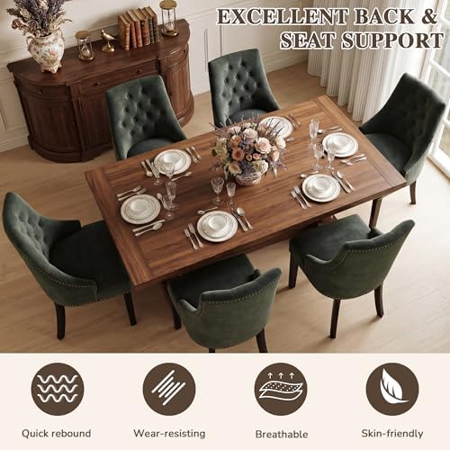 LSSBOUGHT Tufted Dining Chairs, Upholstered Accent Chairs with Nailhead Trim ...