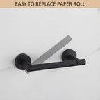 BGL Toilet Paper Holder Black Wall Mount, Bathroom Toilet Paper Holder Matte Black SUS 304 Stainless Steel, Double Post Pivoting Toilet Paper Roll Holder for Bathroom RV
