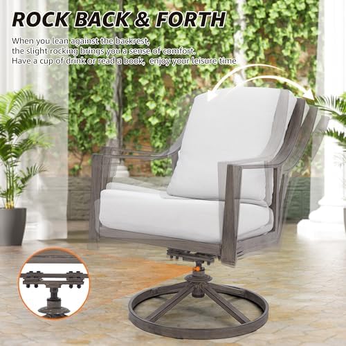 NATURAL EXPRESSIONS 5-Piece Patio Dining Set,4 Swivel Rockers & Round Table