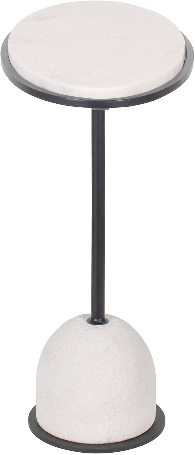 Morro Oval Side Table, White Marble
