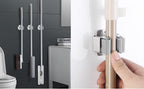 6PCS Broom and Mop Holder, Heavy Duty Garden Tool Organizer Rack Rake and Shovel Handle, Stainless Steel Mop Hanger. Wall Mounted Utility Rack with Screws, Silver.