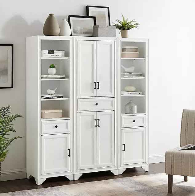 3-Piece Kitchen Storage Cabinet Set, Tall Pantry with Shelves and Drawers, Mo...
