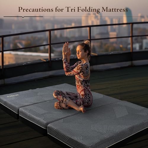GEMBED Tri Folding Mattress Queen Size - 6 Inch Foldable Floor Sofa Bed | Mem...