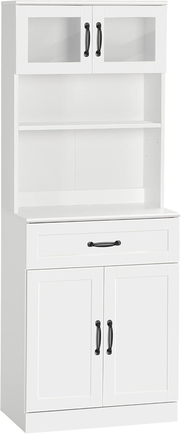 HOMCOM 63.5 Inches Freestanding Kitchen Pantry, 4-Door Buffet Cabinet with Hu...