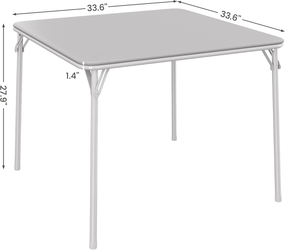 Folding Card Table, 34 Inch Square Folding Table, PU Padded Tabletop with Col...