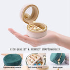 Travel Ring Box with Mirror, Velvet Lined Jewelry Organizer for Women - Mini Portable Case for Engagement, Wedding Band, Earrings,Necklaces | Bridesmaid Proposal Gift (Pink)