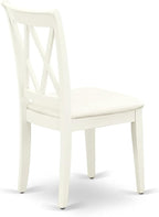 East West Furniture DOCL6-LWH-C 6 Piece Modern Dining Table Set Contains a Rectangle Wooden Table with Butterfly Leaf and 4 Linen Fabric Dining Chairs with a Bench, 42x78 Inch, Linen White