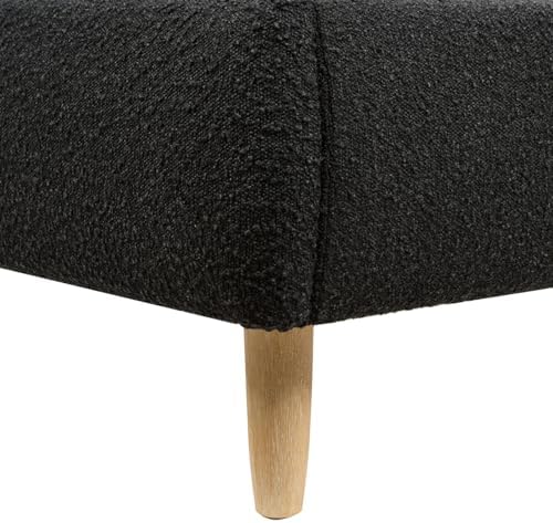 GOWE Roman Curved Headboard Upholstered Platform Bed, Queen, Ebony Black Boucle