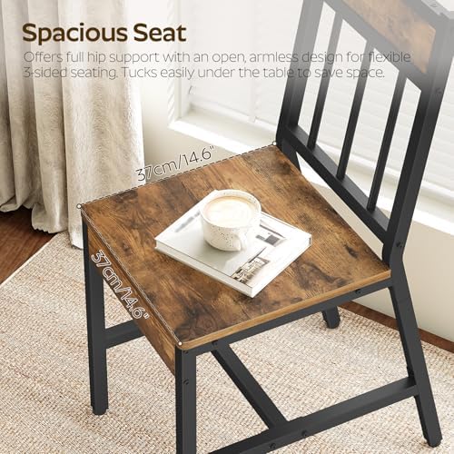 YATINEY Dining Chairs Set of 4, Industrial Kitchen Chairs with Metal Frame, S...