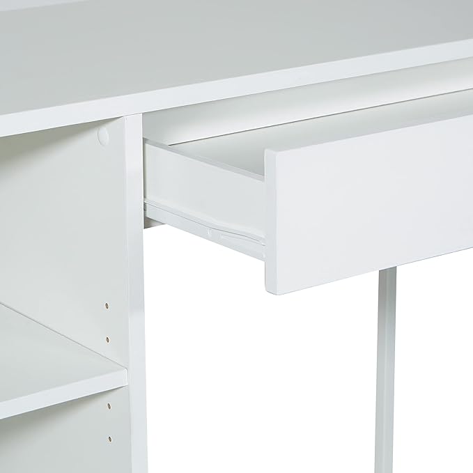 OSP Home Furnishings Ravel 40-Inch Wide Writing Desk, White