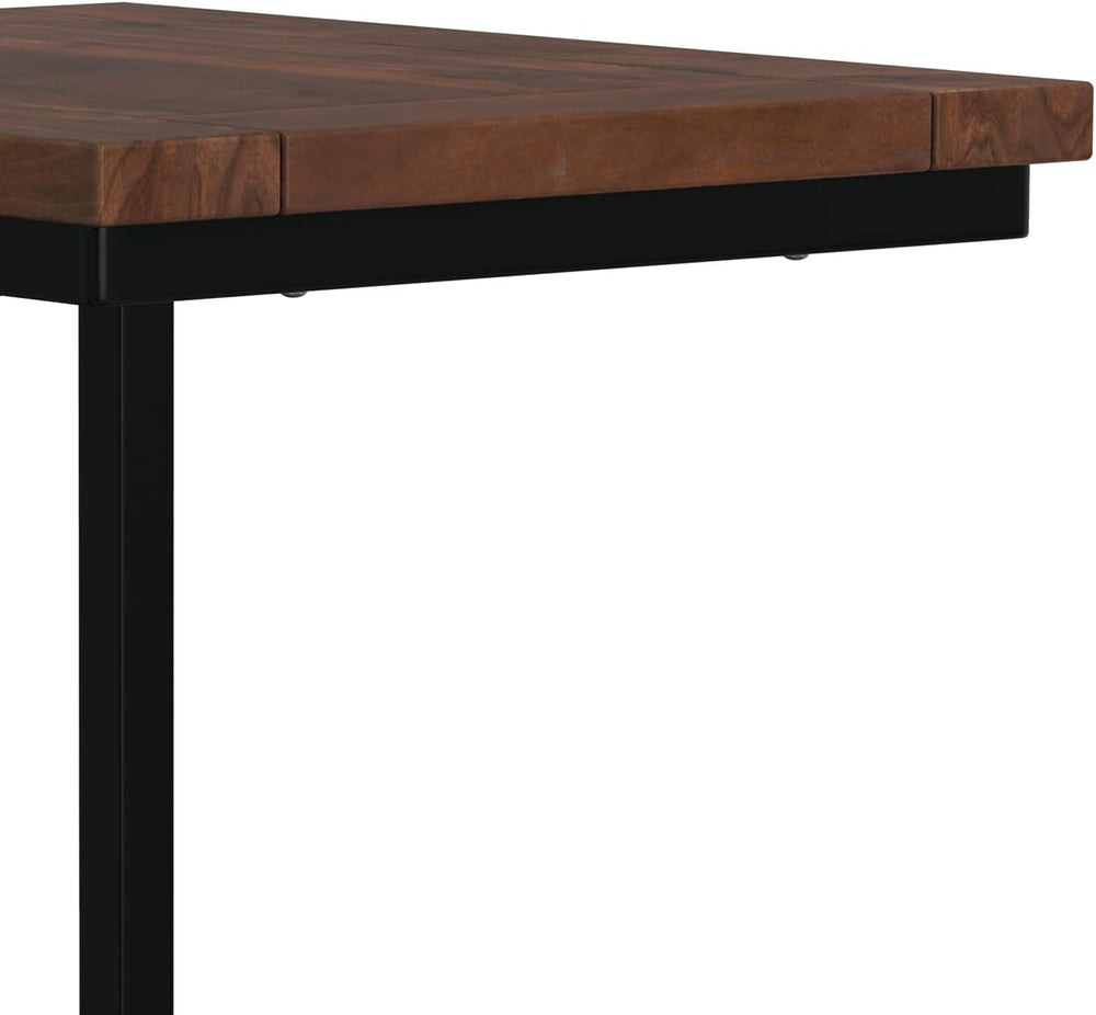 SIMPLIHOME Skyler C-Side Table - 16 inch Wide Solid Mango Wood and Metal Slid...