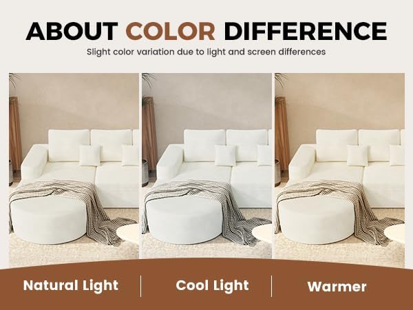 112" Modular Curved Cloud Couch, Oversized Couches for Living Room, Modern Boneless Sectional Sofa with Deep Seat, Foam Couch, No Assembly Required, Beige, 1PCS