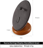 Ring Holder, Small Jewelry Stand,Wooden Earring Holder,Premium Ring Display,Luxury Earring Stand,Grey Jewelry Display for Vendor