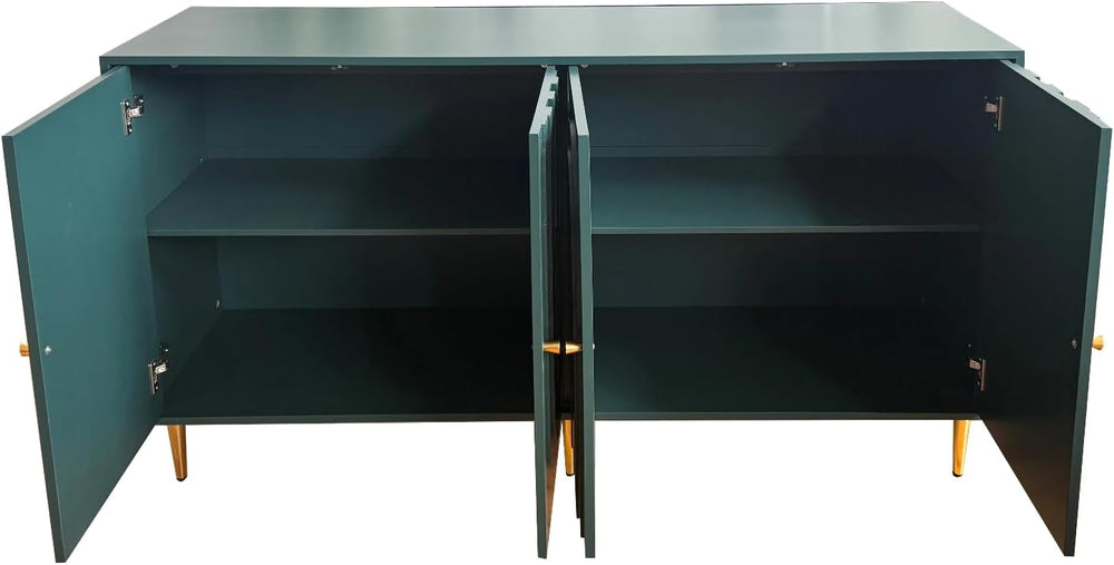 60" Modern Sideboard Buffet Accent Cabinet with Shelves Green