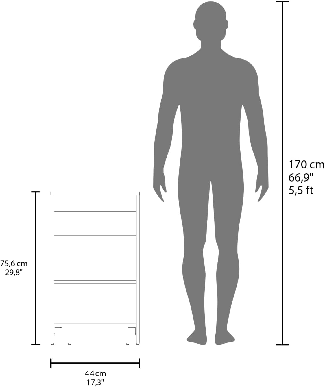 BATHBI 30" High 4-Tier Ladder Shelf Organizer