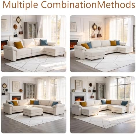 Oversized L Shaped Sectional Couch for Living Room, Extra Large Deep Seat Mod...