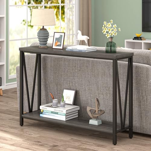 FOLUBAN Console Table for Entryway, Modern Sofa Table Behind Couch, Narrow En...