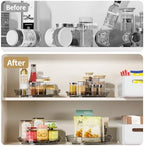 LAMU 3 Pack Lazy Susan Organizer Turntable for Cabinet, Condiment Organizer for Kitchen Pantry Organizers and Storage, Table Top, Fridge, Countertop, Spice Organization, 12'' 10.6'' 9.25'', Grey