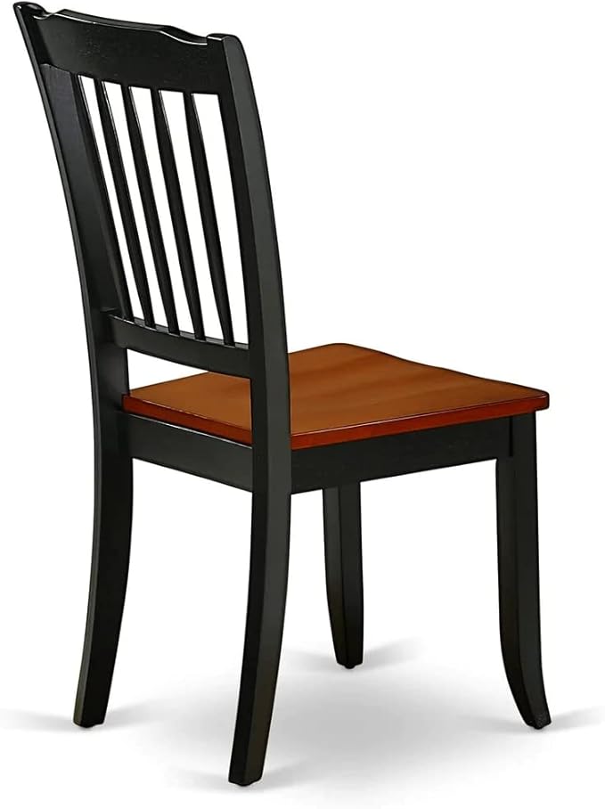 East West Furniture MZDA5-BCH-W 5 Piece Dining Room Furniture Set Includes a Rectangle Kitchen Table with Dropleaf and 4 Dining Chairs, 36x54 Inch, Black & Cherry