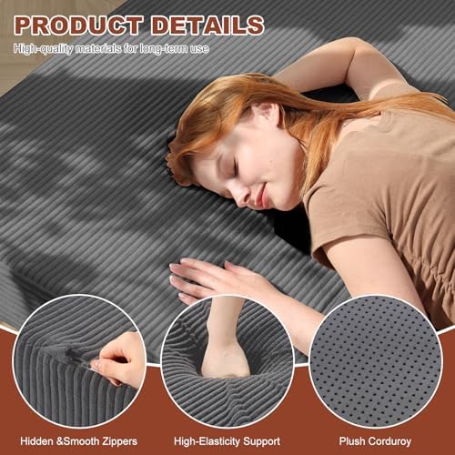 6-Inch Tri-Fold Foldable Mattress, Folding Sofa Bed with Removable Washable C...