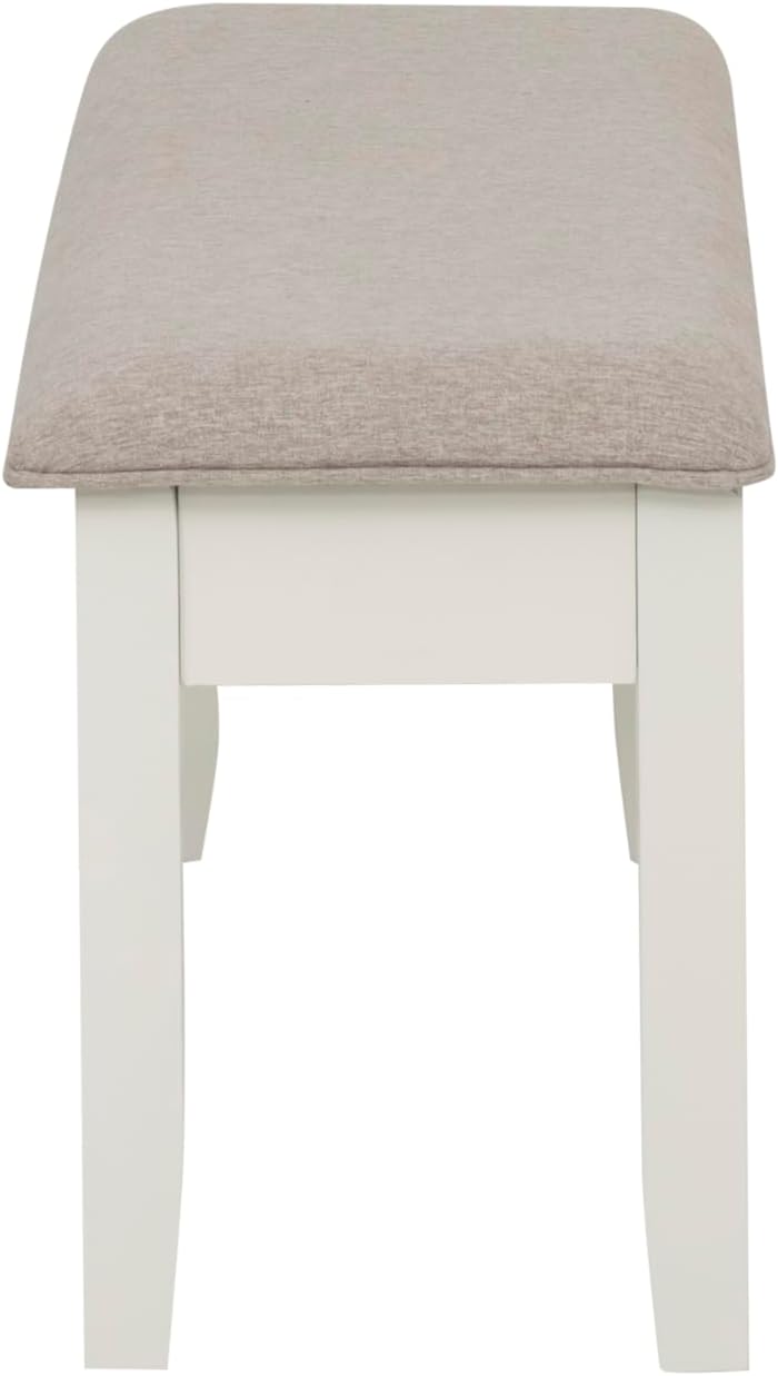 Powell Company Jane Grey Wood Backless Storage Bench with Beige Upholstered Top