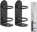 Mighty Eco-Friendly Wall Toothbrush Holder for Bathroom - No Drilling, 2Pack (Black)