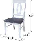 International Concepts Set of Two Cosmo Verona Chairs, White/Heather gray