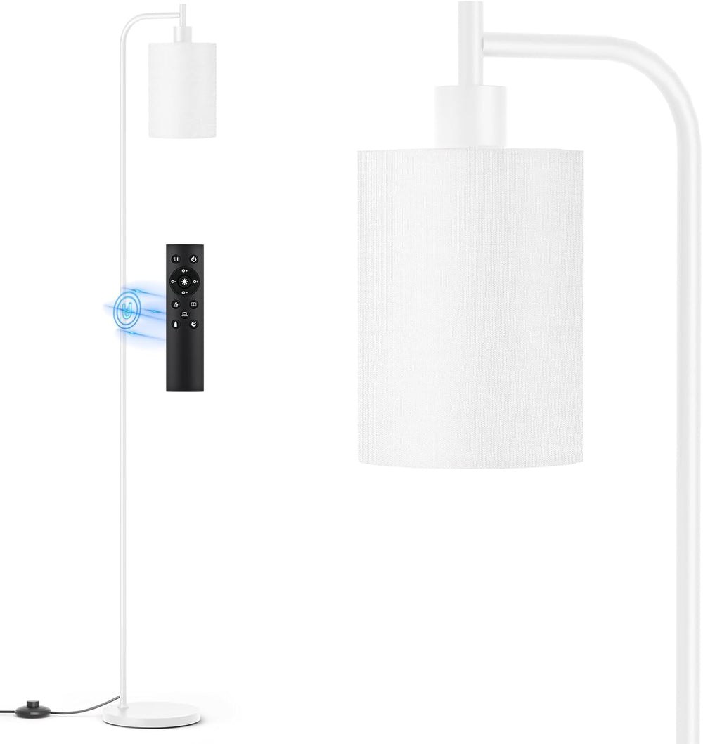SIBRILLE Floor Lamp with Linen Shade, Dimmable Tall Standing Lamp with Remote...
