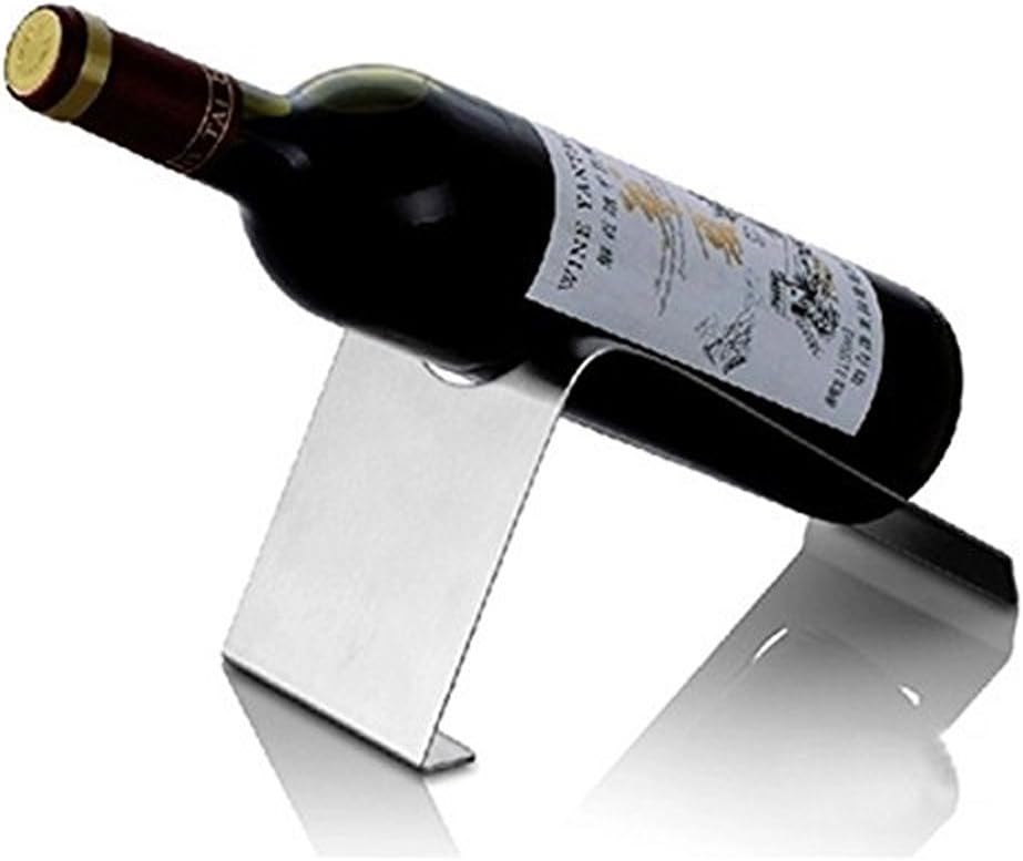 Stainless Steel Wine Rack Single Wine Bottle Holder Rack Display (Silver)