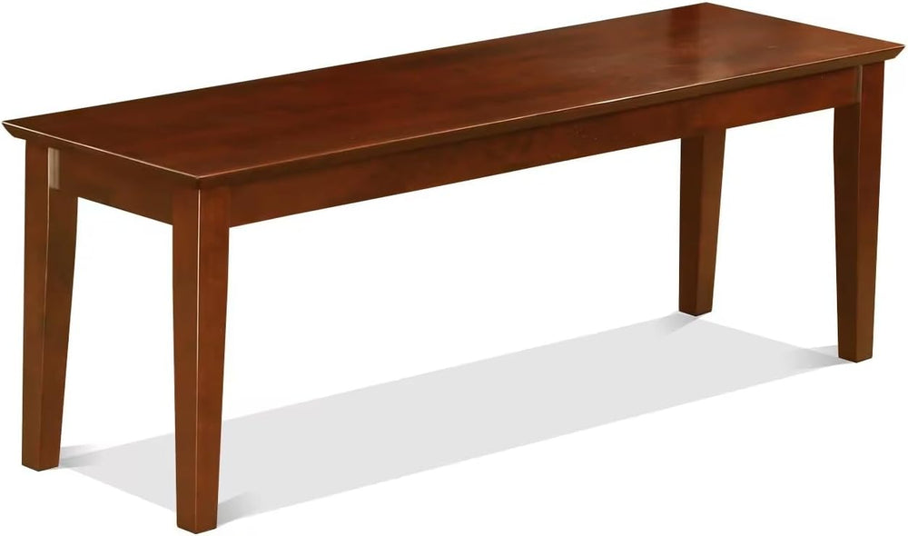 East West Furniture Capri 18" Traditional Wood Bench in Rich Mahogany