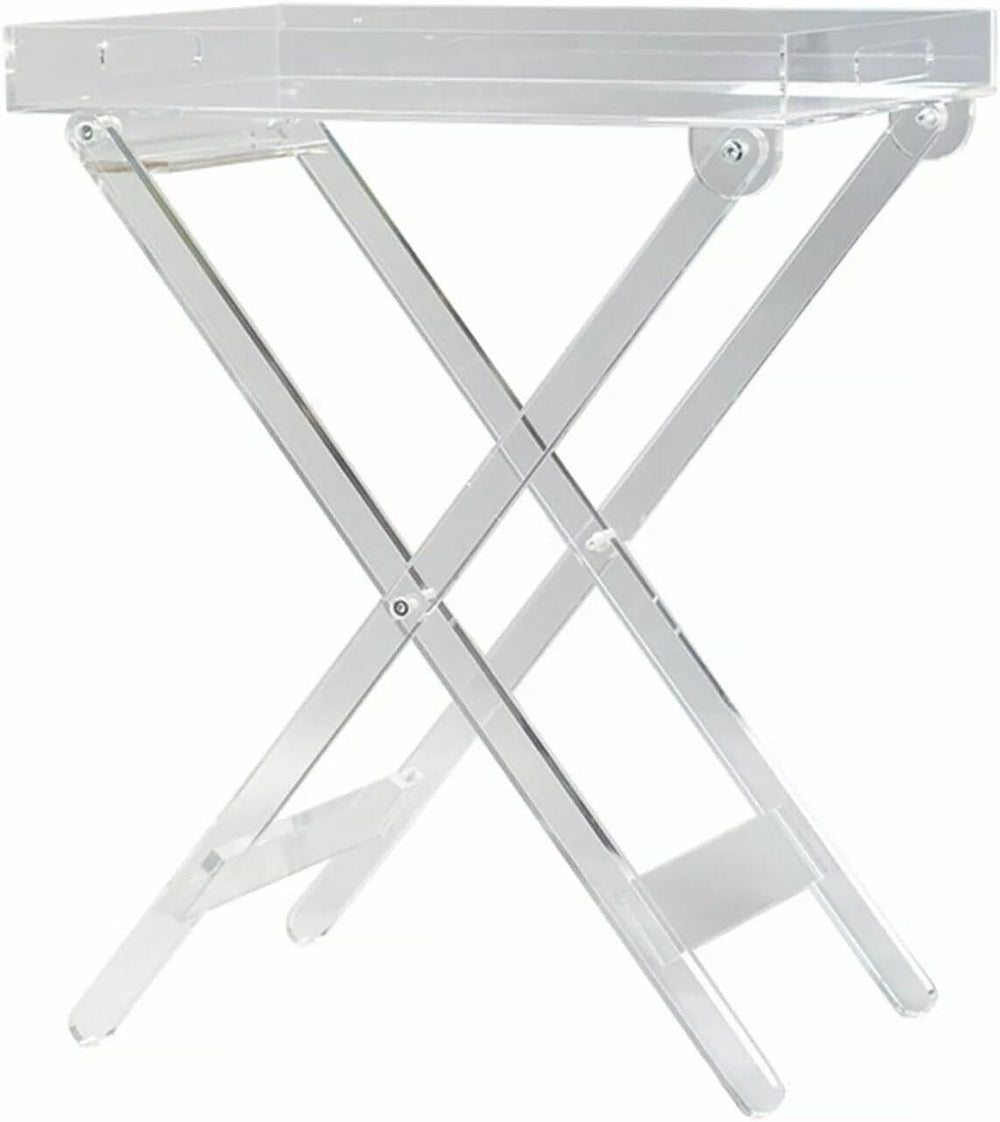 Acrylic Side Table Folding Tray Tables Modern End Table Clear Table Folding T...