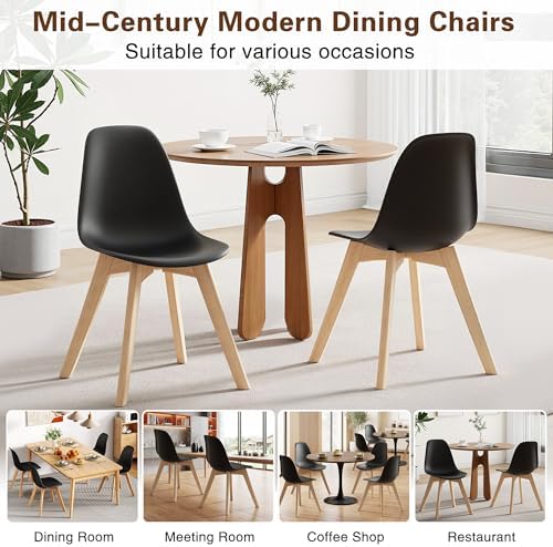 VECELO Dining Chairs Set of 4, Mid-Century Modern Kitchen & Dining Room C...
