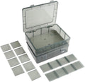 2 Pack Plastic Storage Organizer Box, Storage Container, Jewelry Organizer, Parts Storage Box with Dividers for Crafts, Beads, Buttons, Ornaments, Metal Parts, and More (12 Grids 2 Pack)
