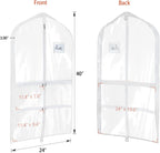 Univivi Clear PVC Dance Costume Bags (3 Pack) Garment Bag 40 Inch for Dance Competitions, with 4 Medium Clear Zipper Pockets and 1 Large Back Zippered Pocket [Upgraded Version] | Breathable Fabric, PVC Window, 4 Clear and 1 Back Zip Pocket, Upgraded