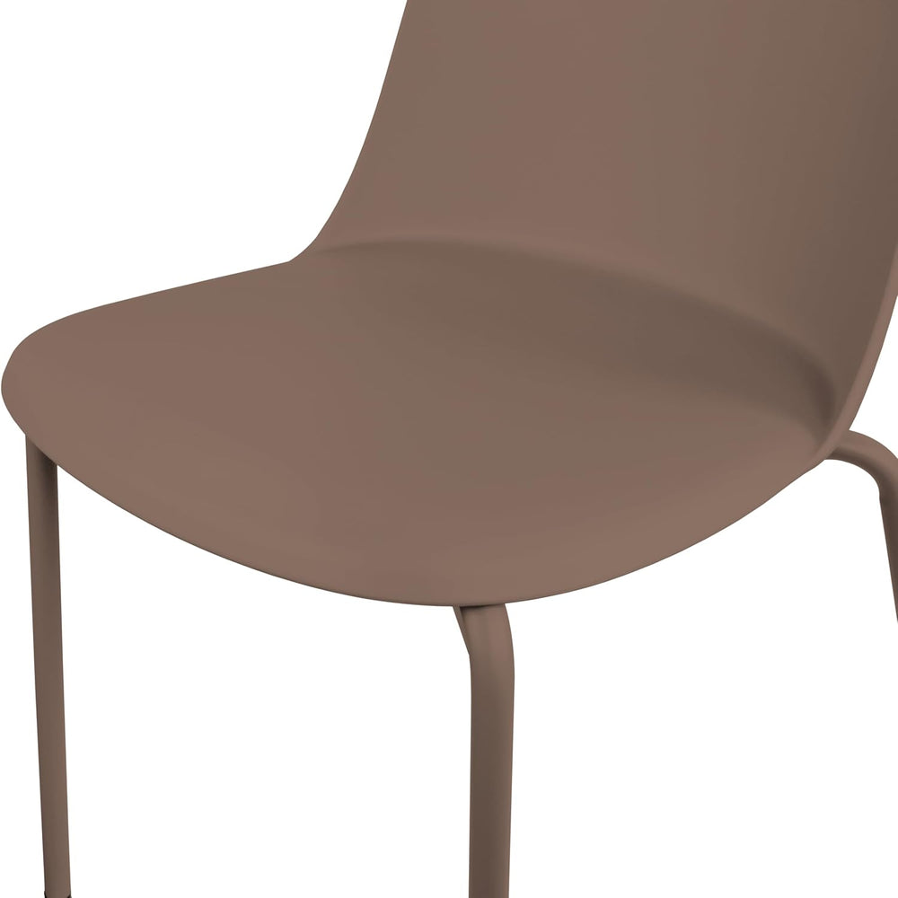2xhome Set of 2 Modern Stackable Armless Dining Chairs | Plastic Shell Seat w...