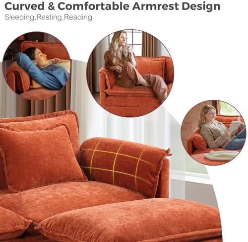 ELUCHANG 153" Oversized Modular Sectional Sofa, Comfy Chenille Cloud Cou...