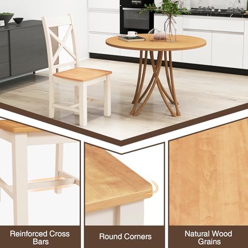 GIANTEX Farmhouse Dining Chairs Set of 4, Kitchen Chairs w/High Cross Back