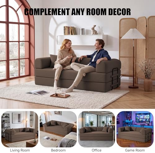 79" Convertible Futon Sofa Bed,6-in-1 Couches for Living Room | Corduroy...