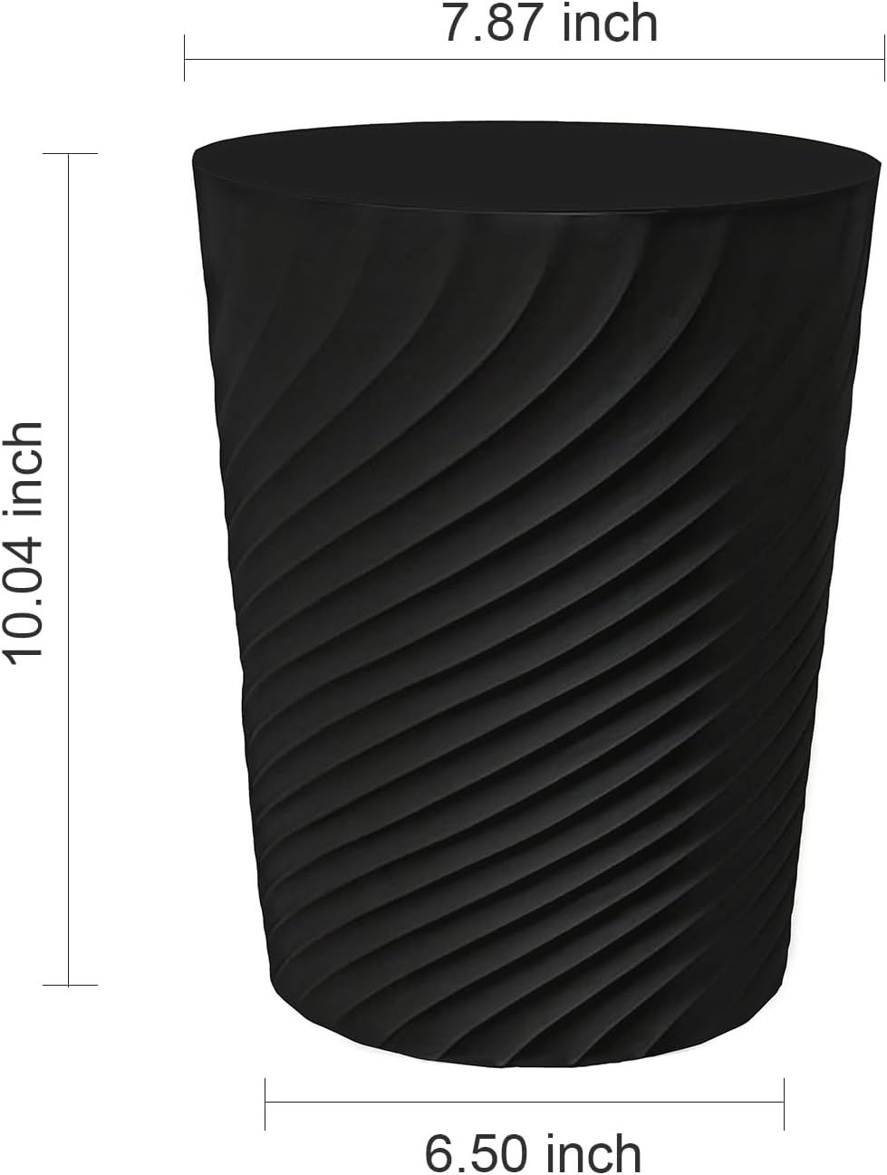 DAJITRE 1.8 Gallon Small Trash Can Wastebasket Recycling Bin Slim Profile for Compact Spaces Bathroom, Office, Bedroom, Kitchen (1.8 Gallon, Black)