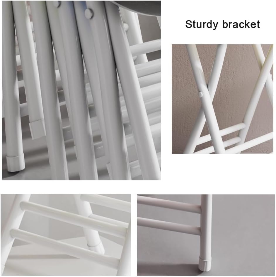 20" Home Folding Stool Collapsible Padded Bar Stool Round Kitchen Stools...
