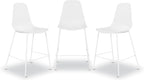 Poly & BARK Isla Bar Stools Set of 3 – Counter Height Bar Stool for Kitchen – Set of Counter Stools – Indoor/Outdoor Barstools – Modern Kitchen Bar Stools - White