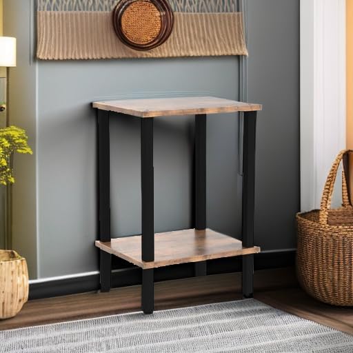 TUTOTAK End Table, Set of 2, Side Table, Nightstand, 2-Tier Storage Shelf, So...