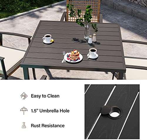 LAUSAINT HOME 5 Pieces Outdoor Patio Dining Set, Wicker Patio Furniture Set o...
