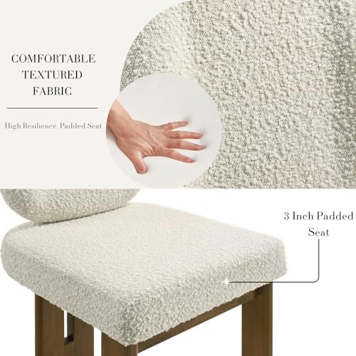CIMOTA Modern Boucle Dining Chairs Set of 4, Upholstered Armless Side Chairs ...