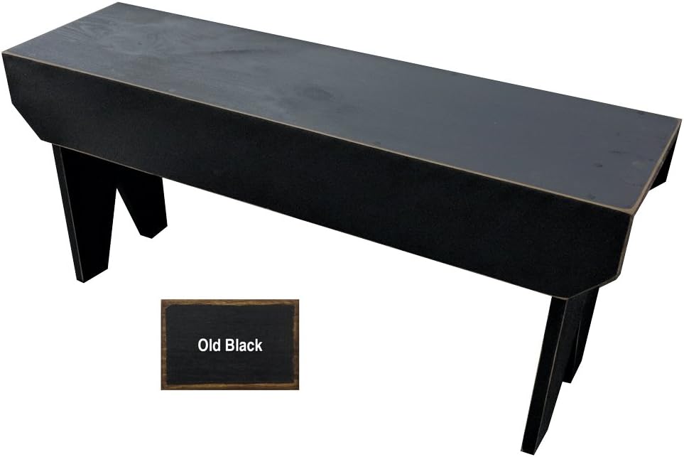 Sawdust City Wooden Bench 3ft Long (Old Black)