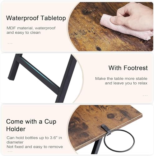 VECELO Folding TV Tray for Eating Set of 4, Portable Dinner/Snack Table with ...