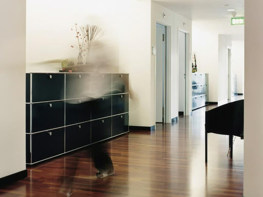 Modern Storage Cabinet Black E Versatile Free-Standing Organizer for Home Off...